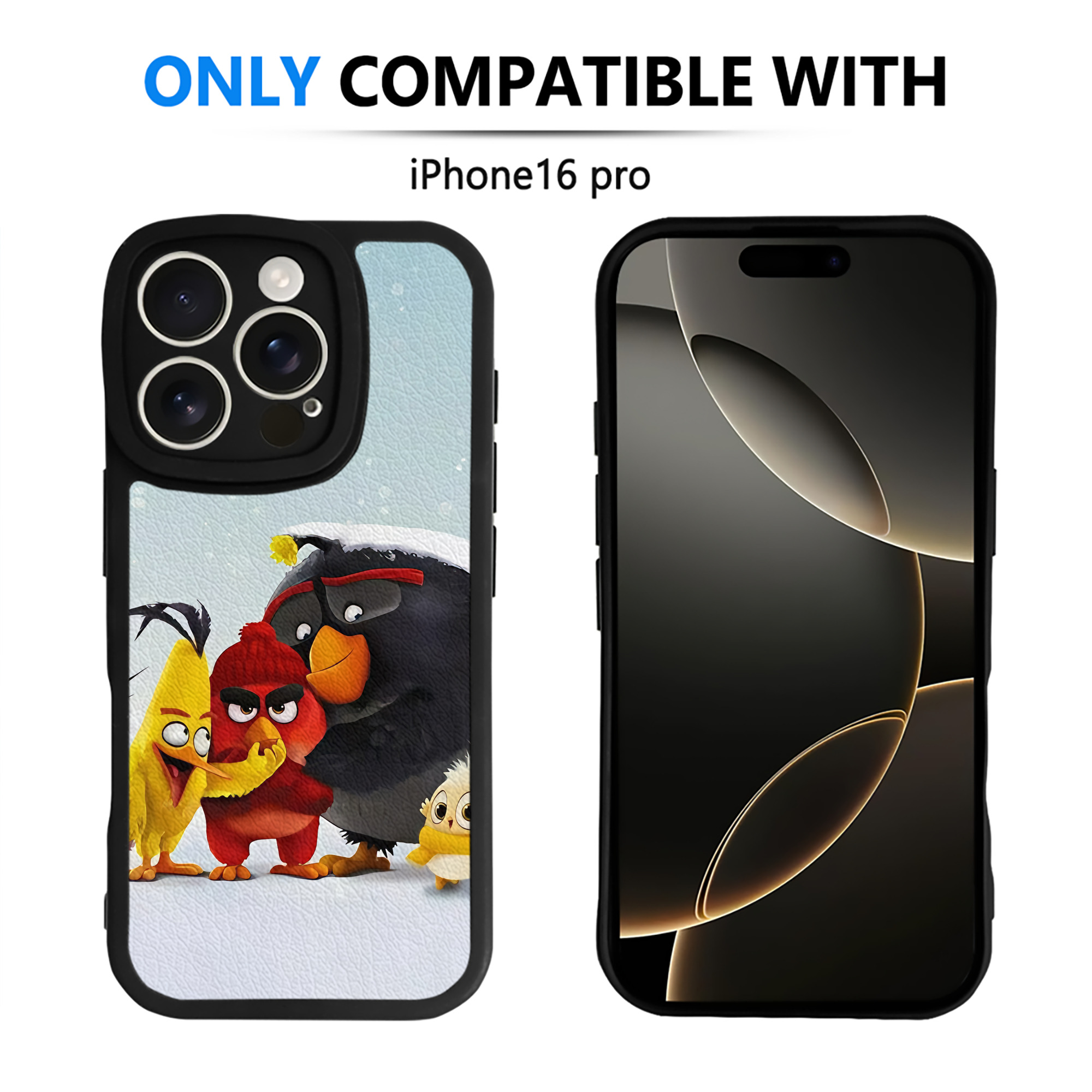 （画像用） Angry Birds アングリーバード 【iPhone 16シリーズ対応】シリコンスマホケース（レザー調） 材質：シリコン
